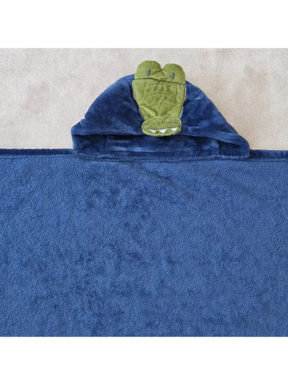 HB Hudson Baby Alligator Blue Hooded Blanket Soft Fleece 28x40 Youth Crocodile
